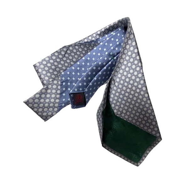 TOMMY Hilfiger Tie Dots Shades of Blue and Gray 59” x 3.5” - Picture 3 of 6
